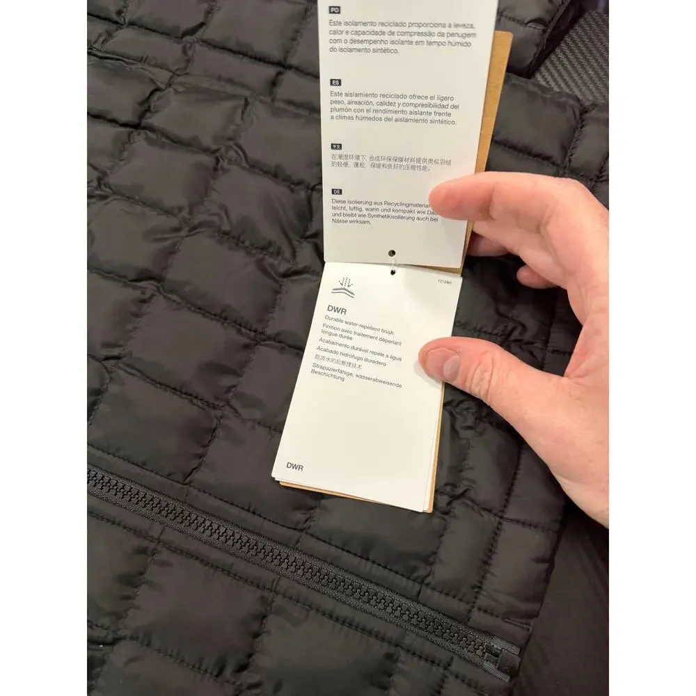 North Face Thermoball Puffer Jacket Black Size Medium NEW Quilted Outdoors